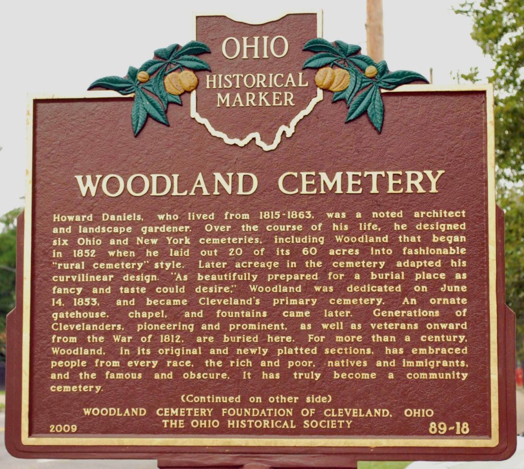 Ohio Historical Marker Woodland Cemetery Foundation